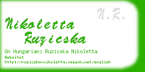 nikoletta ruzicska business card